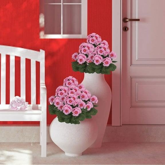 YOHAVEN Simulation Hydrangea Artificial Flower Hanging Flowerpot for Indoor Outdoor Tabletop Garden Wedding Party Home Decorative Display