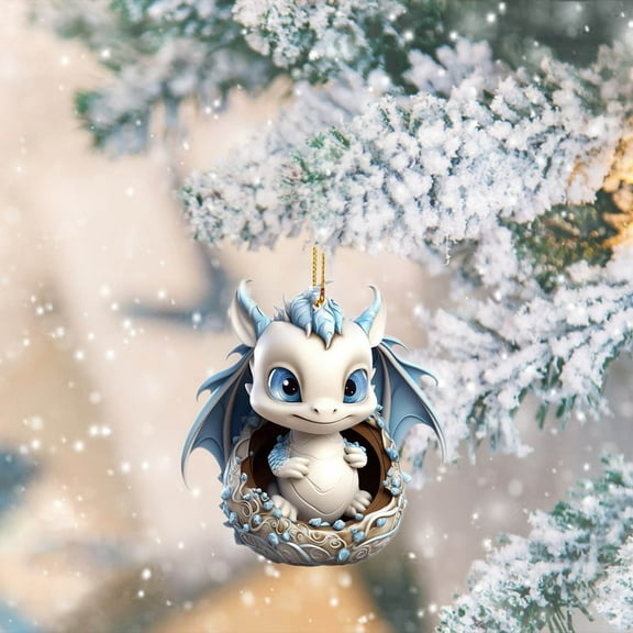 YOHAVEN Single Acrylic Christmas Ornament, 3.15" Clear Pendant for Xmas Tree Holiday Home Party Car Hanging Decoration Festive Decor