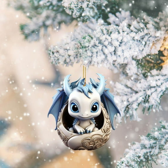 YOHAVEN Single Acrylic Christmas Ornament, 3.15" Clear Pendant for Xmas Tree Holiday Home Party Car Hanging Decoration Festive Decor