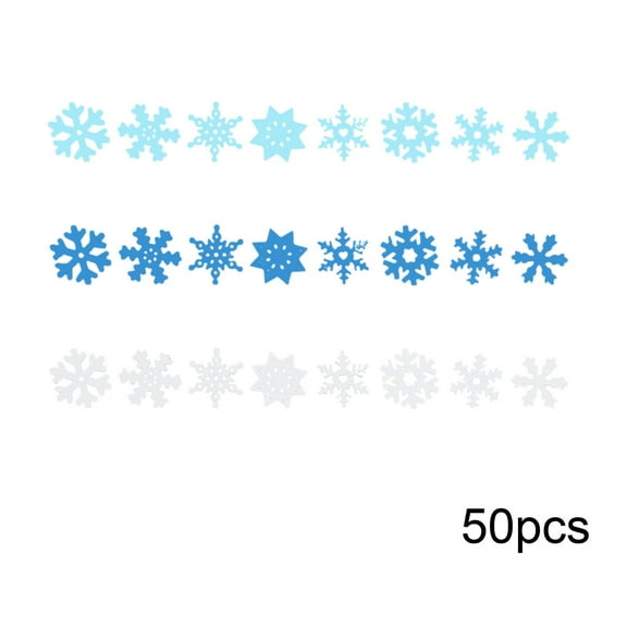 YOHAVEN Snowflake Ornaments 50 Pack White Glitter Plastic Snowflakes Hanging Christmas Tree Winter Wreath Garland Indoor Outdoor Holiday Party Xmas Decorations