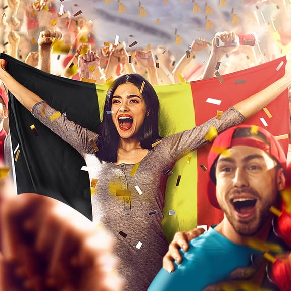 YOHAVEN Sports Fan Flag 90x150cm Polyester Outdoor Cheer Banner For Game Day, Festivals, Tailgates, Parties, Schools, Cafes, Offices, Durable Weather-Resistant Design For Easy Hanging And Display