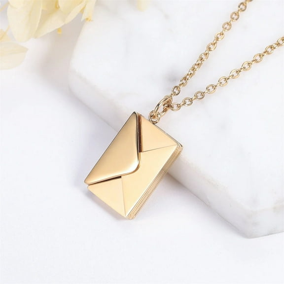 YOHAVEN Stainless Steel Envelope Necklace for Women, Love Letter Pendant Jewelry with Chain Personalized Gift for Mother’s Day Christmas Anniversary Birthday