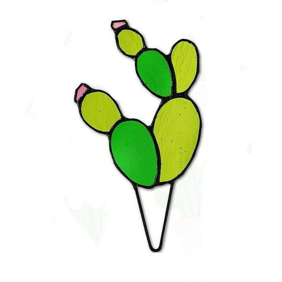 YOHAVEN Succulent Cactus Decorations Acrylic Simulation Plant Colorful Tropical Potted Ornament for Balcony Window Table Home Office Indoor Outdoor Decor