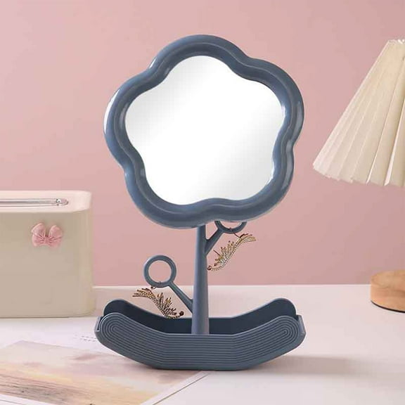 YOHAVEN Sunflower Makeup Mirror Desktop Portable Vanity Mirror with Storage Tray Cute Flower Shape Beauty Mirror for Home Dorm Travel Dressing Table Desk Decorations