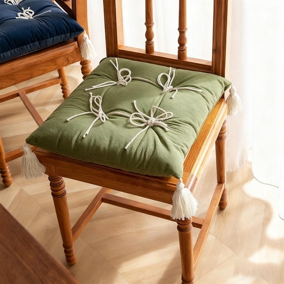 YOHAVEN Thickened Chair Cushion Seat Pad 16.92" Square Knot Accent Mat for Dining Living Room Sofa Home Office Outdoor Seating, Comfortable Decorative Non-Slip Cushion