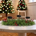 thumbnail image 1 of YOHAVEN Three-Legged Candlestick with Rattan Garland, Holiday Table Centerpiece for Christmas Party Dining Room Living Room Decor, 1 of 5