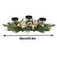 thumbnail image 1 of YOHAVEN Three-Legged Candlestick with Rattan Garland, Holiday Table Centerpiece for Christmas Party Dining Room Living Room Decor, 1 of 5