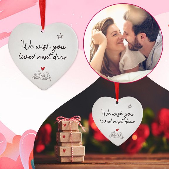 YOHAVEN Valentine Acrylic Pendant Hanger, Eco‑Friendly Transparent Decor, Long‑Lasting Color For Trees Cars Walls, Easy Hang Love Ornament Gift, Festive Weather‑Resistant Accessory For Home Party