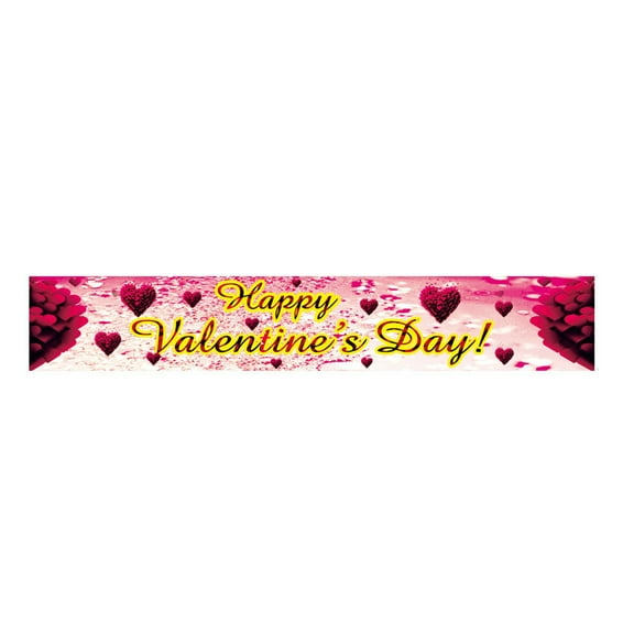 YOHAVEN Valentine's Day Banner Hanging Cloth Decoration, Romantic Door Window Sign Home Patio Porch Indoor Party Celebration Holiday Seasonal Decor