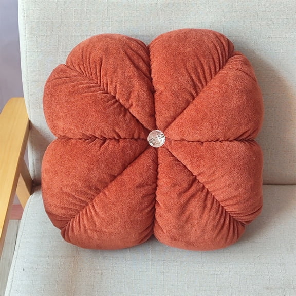 YOHAVEN Velvet Floor Cushion With Strap, 13.8 Inch Round Thick Seat, Pearl Fluff Fill, Stable Four‑Pin Frame, Non‑Slip Indoor Outdoor, Portable Handle, Plush Support For Floor Lounge Or Pet Bed