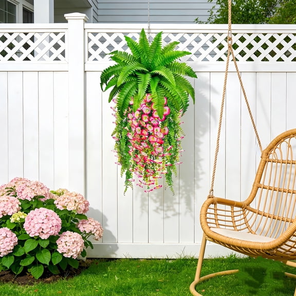 YOHAVEN Wall-Mounted Persian Leaf Faux Fern Garland, 76 cm Cascading Green Vine, Maintenance-Free Artificial Plant For Indoor Decor, Living Room, Office, Shop Accent, Easy Install No Water