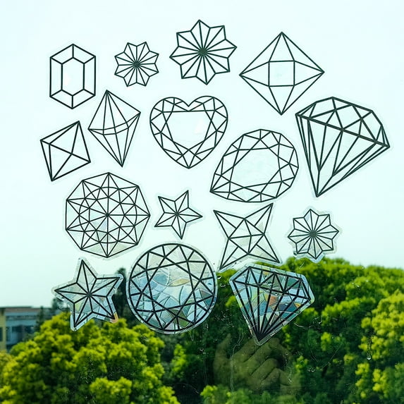 YOHAVEN Window Decals Anti Collision Stickers for Glass Doors, Rainbow Window Clings Non Adhesive Bird Strike Deterrent Window Stickers for Home Kitchen Living Room Office Decorations