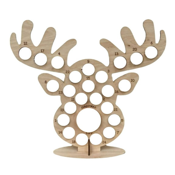 YOHAVEN Wooden Advent Calendar Christmas Countdown Decoration Party Chocolate Frame Stand Holiday Home Table Decor Winter Xmas Seasonal Festive Decor for Home Office Celebration