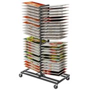 YOHKOH 48-Shelf Art Drying Rack, Rolling Paint Drying Cart with Locking Wheels, Heavy Duty Metal Canvas Storage Rack for Classroom, Art Studio & School