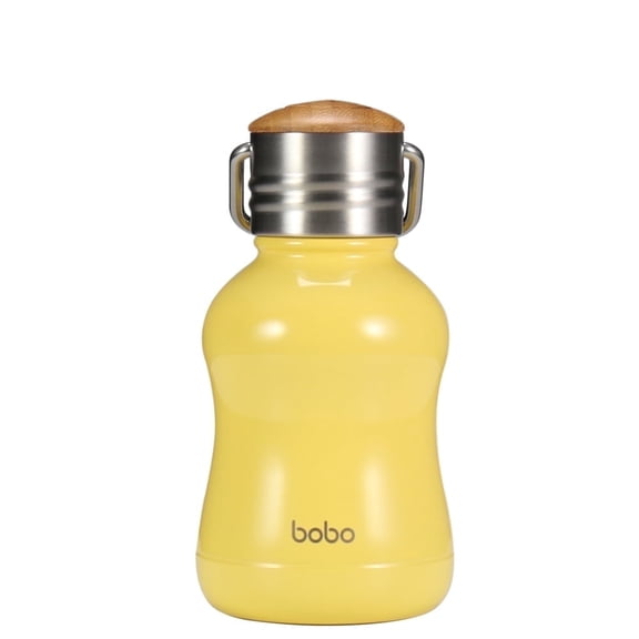 YOHKOH 6.4oz/190ml,Yellow,Mini Vacuum Insulated Bottle-Bamboo Lid,for Office/Gym/Camping