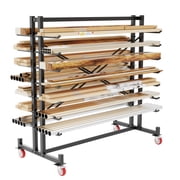 YOHKOH 7-Tier Lumber Storage Rack with Wheels, 2000 lb Capacity, Steel, Black