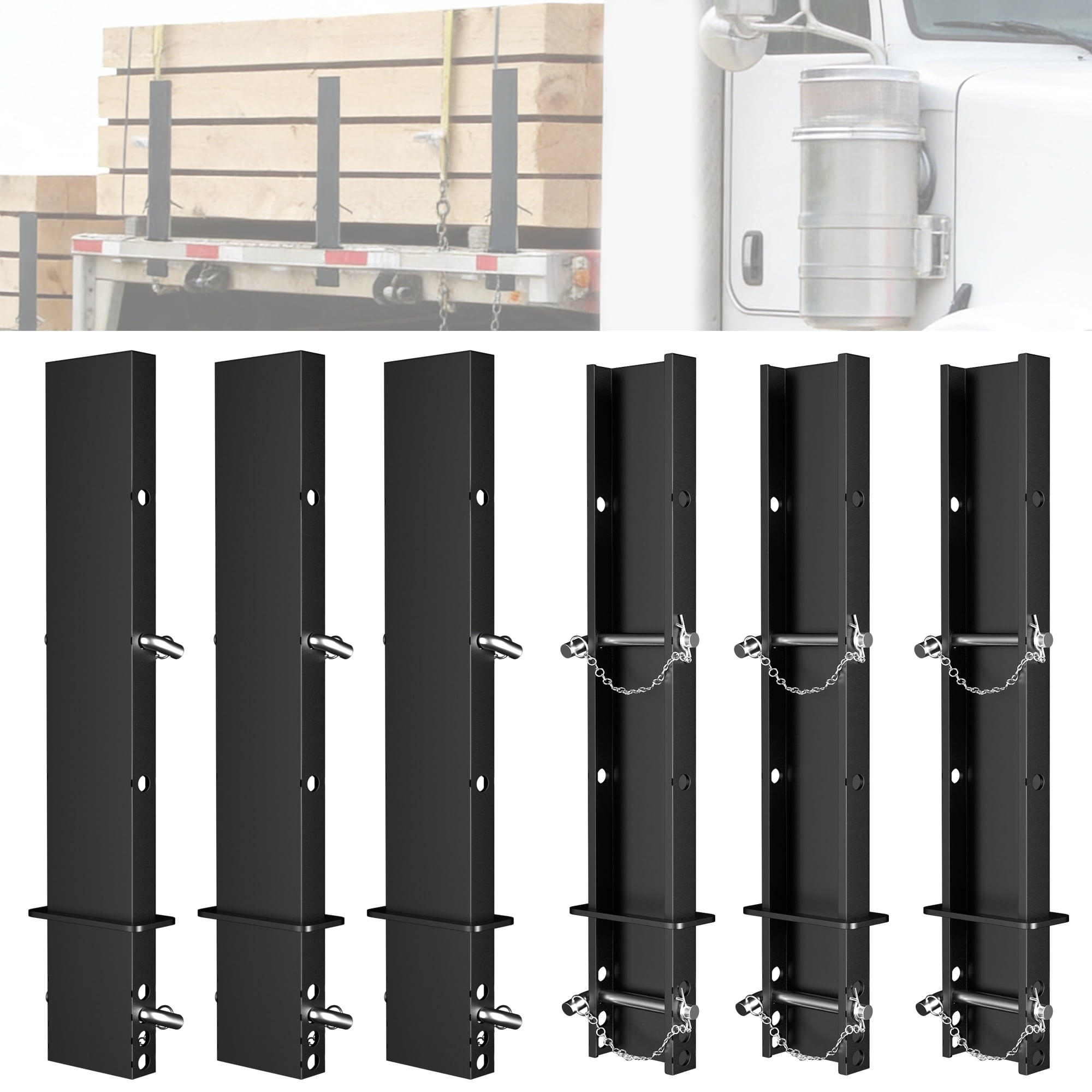 YOHKOH Adjustable Trailer Stake Sides - Heavy-Duty Steel Load Guard ...