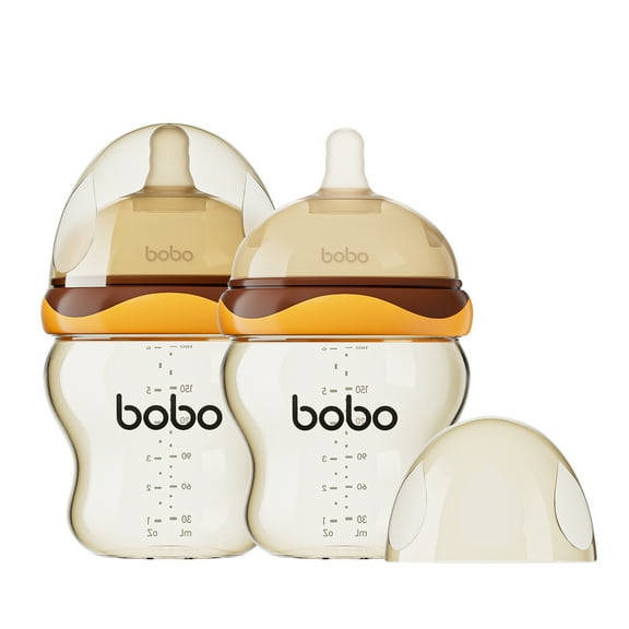 YOHKOH Baby Bottles - Newborn Wide Neck Baby Bottles,Slow Nipple,Orange, 6oz/180ml,2pk