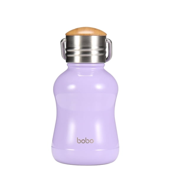 YOHKOH Bamboo Lid Insulated Bottle,Sports Thermos,Portable Travel Cup(6.4oz,Violets)