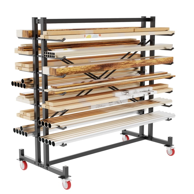 Sytorage Rack Layout YOHKOH Heavy Duty 7-Tier Lumber Storage Rack, 2000lbs Pipe Rack Wood ...
