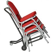 YOHKOH Heavy Duty Chair Dolly Cart, Chair Stacker Transporter for Stackable Folding Chairs, Holds 10 Chairs, 300 lb Capacity, Vertical Storage Trolley with Rubber Wheels