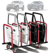 YOHKOH Jeep Door Storage Rack with Lockable 4" Casters   Heavy-Duty Movable Stand for Jeep Wrangler JK JL, Gladiator JT & Ford Bronco 2/4 Door