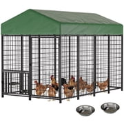 YOHKOH Large Walk-In Metal Chicken Coop, 95.7"W x 47.2"D x 67.3"H Chicken Run with Cover for 10-15 Chickens, Dogs, Ducks & Small Pet