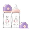 thumbnail image 1 of YOHKOH Mushroom Cap Bottle,Wide Bore,6 oz/160 ml,for Small Baby,Purple,2pc, 1 of 9