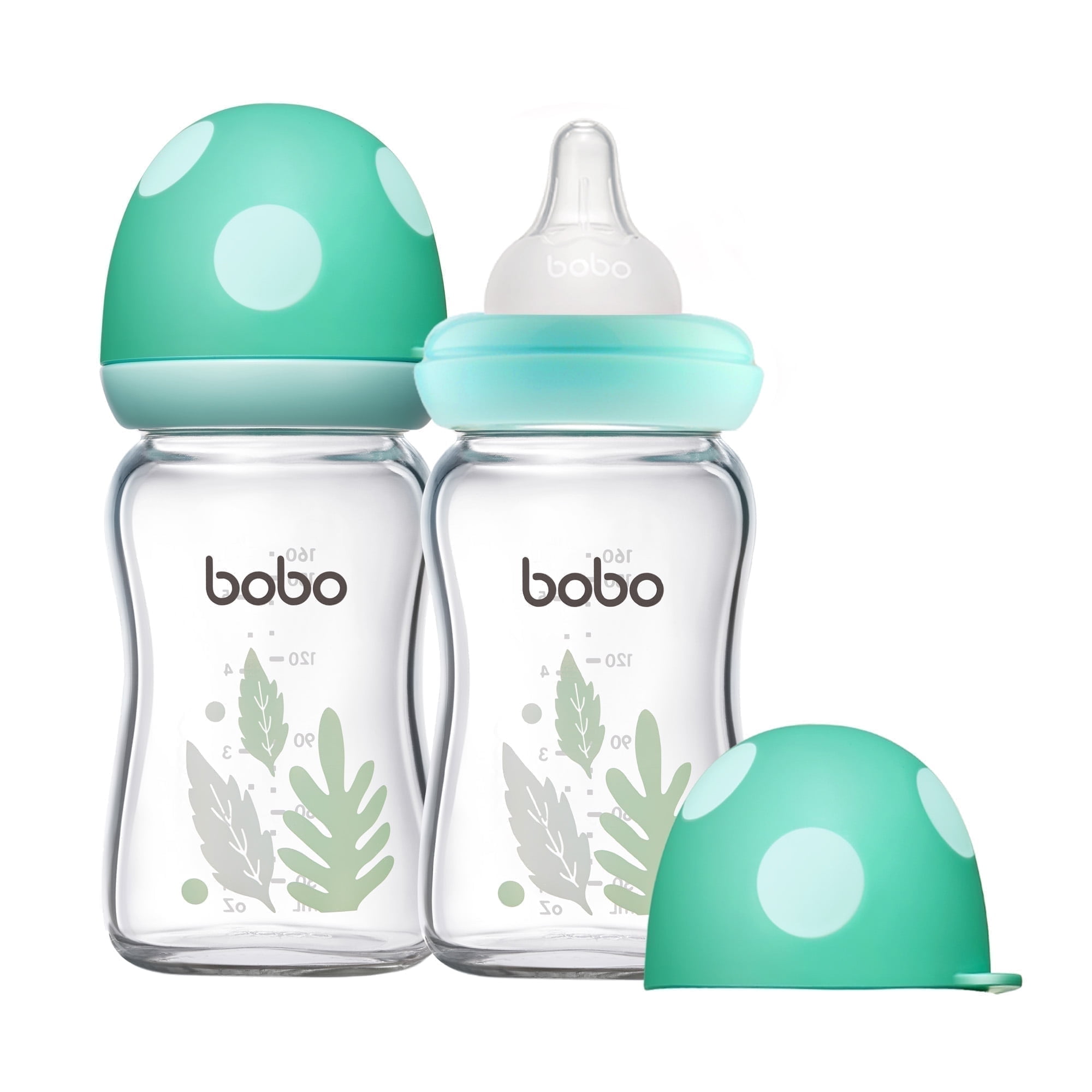 YOHKOH Newborn Baby Glass Bottle Set, Anti-Colic Design, 6oz, Red