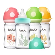 YOHKOH Natural Baby Bottles Sets with Level S Nipple,0m+5.4oz Pack of 4Multicolor