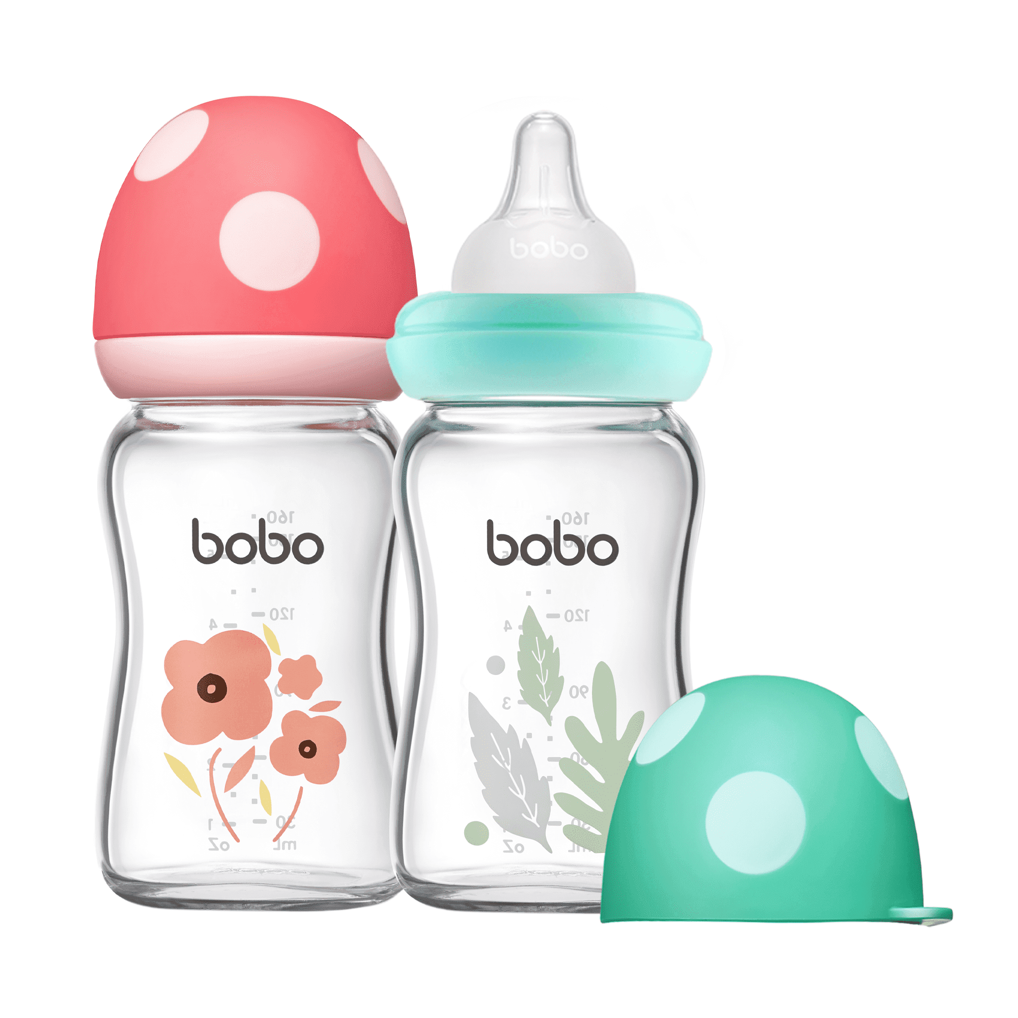 YOHKOH New Born Baby Glass Feeder Bottles,6oz Baby Bottle Glass Multicolour,2pk