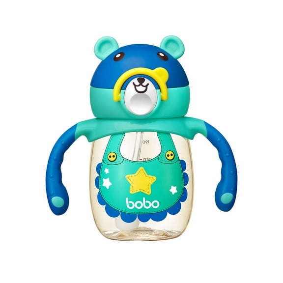 YOHKOH No Spill Sippy Cup,Gravity Straw Cups With Handles-Duckbill,(6oz/190ml,Blue)