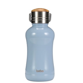YOHKOH Portable Sport Water Bottle,Leak proof Vacuum Flask,Bamboo Lid,8.8 ounce,Blue