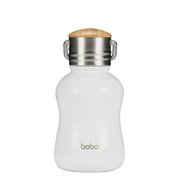 YOHKOH Portable Thermos,Wood Grain Lid,Stainless Steel,Leak proof Vacuum Flask,6.4oz,White