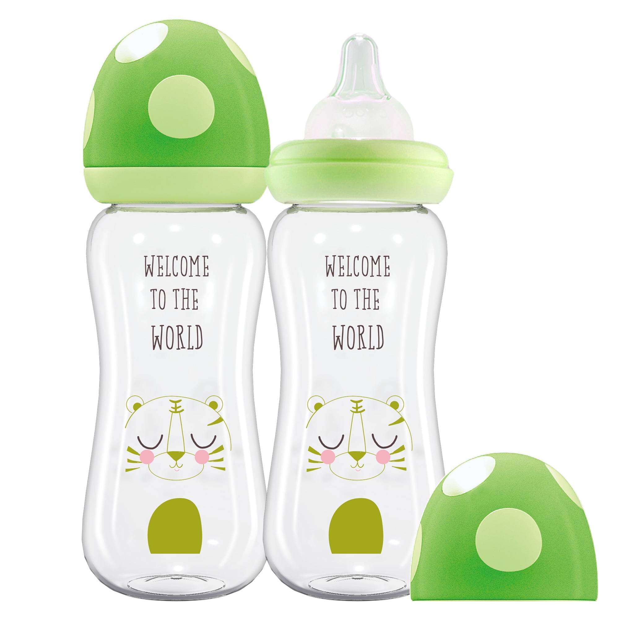 YOHKOH Wide Neck Glass Baby Bottle,Anti-colic,Level Nipple