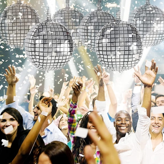 YOHOME Clearance Christmas Gifts 2024 6 Packs of Large Disco Ballroom Balloons for Disco Themed Birthday Party Decorations and Supplies In The 1970s