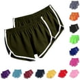 thumbnail image 1 of YOIAVAIOY 2 Pack Womens Lightweight Shorts Dolphin Booty Athletic Gym Sports Shorts Yoga Lounge Running Shorts Black M, 1 of 3