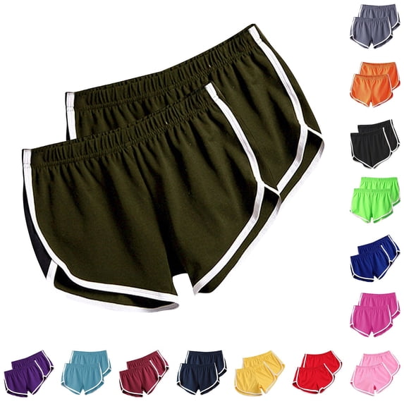 YOIAVAIOY 2 Pack Womens Lightweight Shorts Dolphin Booty Athletic Gym Sports Shorts Yoga Lounge Running Shorts Wine S