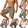 thumbnail image 1 of YOIAVAIOY 9 Inch Men Swim Trunks with Mesh Lining Quick Dry Breathable Shorts Summer Beach Gym Running Shorts with Pockets Pink M, 1 of 10