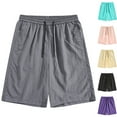 thumbnail image 1 of YOIAVAIOY Beach Shorts for Men Casual Drawstring Elastic Waist Sport Shorts Fashion Outdoor Lightweight Solid Summer Shorts Black XXL, 1 of 8