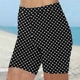 thumbnail image 1 of YOIAVAIOY Beach Shorts for Women Summer Polka Dot Print Shorts Knee Length Bermuda Shorts High Waist Comfy Legging 2026 Black XXXL, 1 of 5