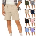 thumbnail image 1 of YOIAVAIOY Bermuda Shorts for Men Knee Length Casual Summer Mid Rise Cargo Shorts Pockets Elastic Waist 11 Inch Inseam Shorts Blue 9-10 Years, 1 of 7