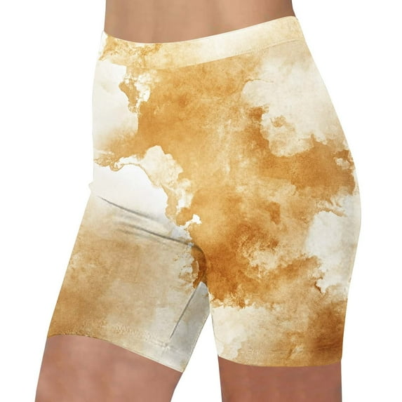 YOIAVAIOY Biker Shorts for Women Dressy Tie Dye Stretchy Yoga Shorts High Waist Bottoms Casual Summer Beach Outfits Multicolor XL