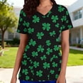 thumbnail image 1 of YOIAVAIOY Black St Patricks Day Scrubs for Women Spring Patchwork Printed Short Sleeve Scrub Tops V Neck Casual Work Nurse Uniforms L, 1 of 5