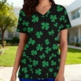 thumbnail image 1 of YOIAVAIOY Black St Patricks Day Scrubs for Women Spring Patchwork Printed Short Sleeve Scrub Tops V Neck Casual Work Nurse Uniforms XXXL, 1 of 5
