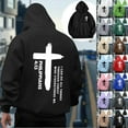 thumbnail image 1 of YOIAVAIOY Christian Cross Hoodies For Men Long Sleeve Casual Pullover Trendy Fall Winter Sweatshirt With Pocket White M, 1 of 8