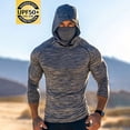 thumbnail image 1 of YOIAVAIOY Fishing Hoodies for Men with Face Mask - Performance UPF 50 + Sun Protection Long Sleeve Outdoor Hiking Shirt Breathable Gray XXXL, 1 of 3