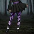 thumbnail image 1 of YOIAVAIOY Halloween Witch Tights for Women High Waisted Ankle Length Leggings Spooky Season Costume Party Dress up Purple S, 1 of 9