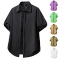 thumbnail image 1 of YOIAVAIOY Hawaiian Shirt for Men Button Down Short Sleeve Shirts Lightweight Casual Summer Beach Shirts Black M, 1 of 6
