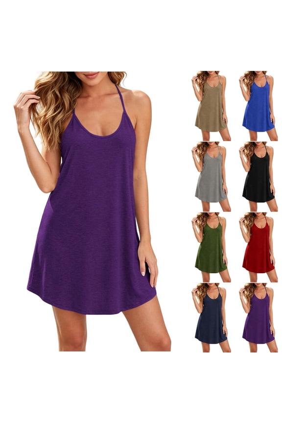 M Nightgown for Women Loose Sleepwear V Neck Pajama Dress Soft Nightshirt Sleeveless Nightdress Chemise 2026 Summer Dress Bride Party Dress Army Green